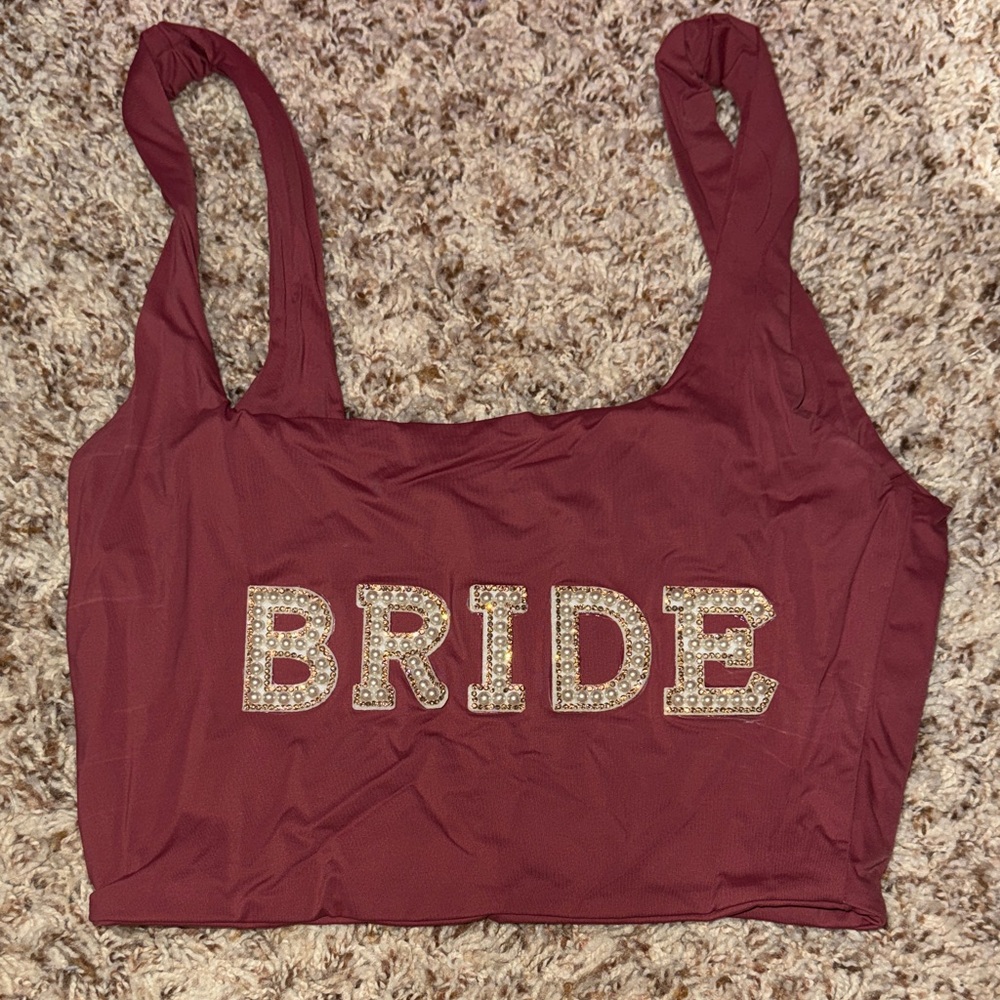 SHEIN Burgundy Bridal Tank Top